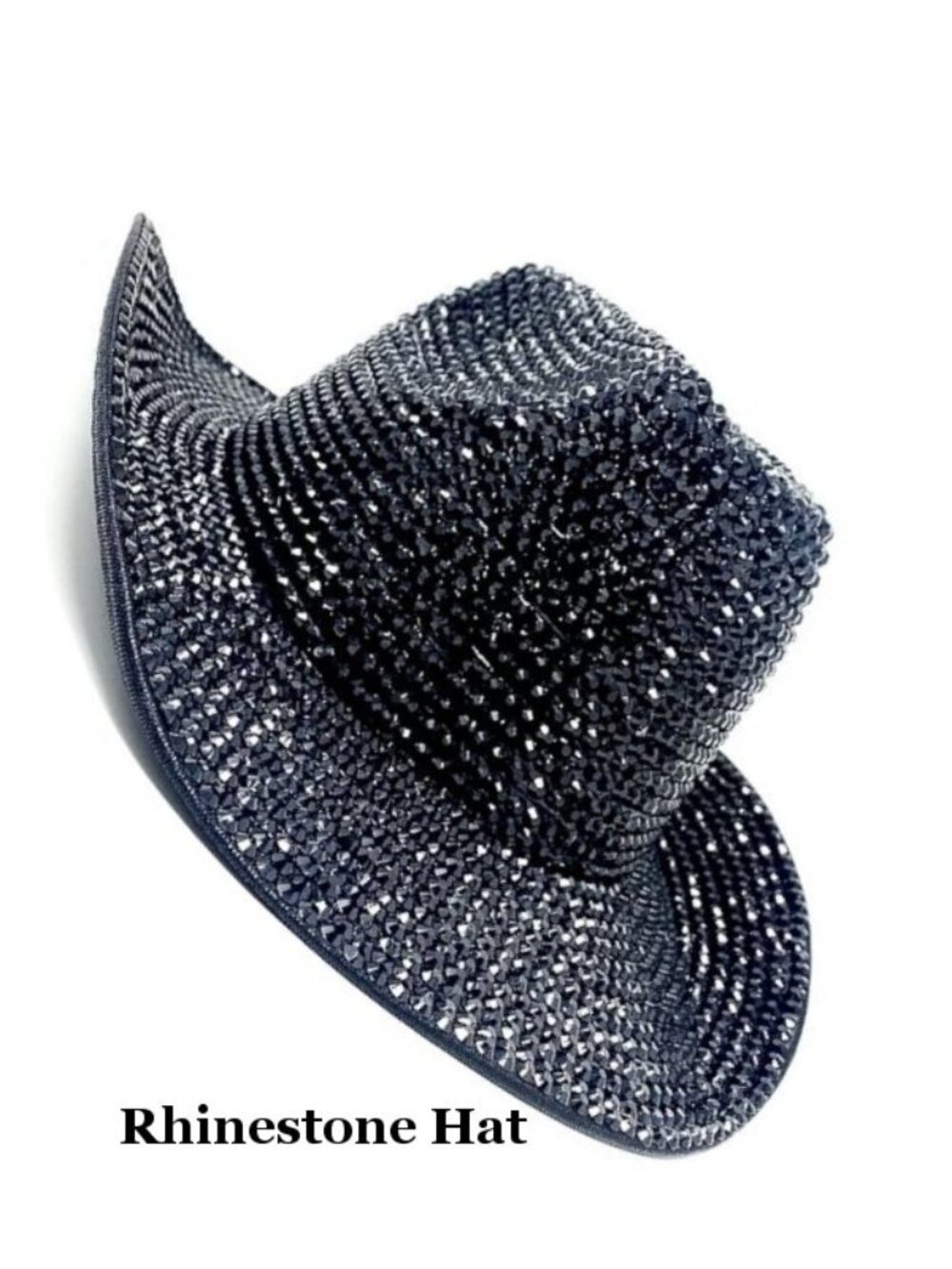 NWT Sparkling Bling Swarovski Crystal BLACK Women Cowboy Hat, Boots, Dress - Picture 9 of 14